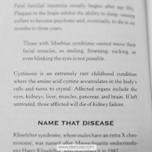 Cystinosis Info From the Indispensable Book of Useless Facts